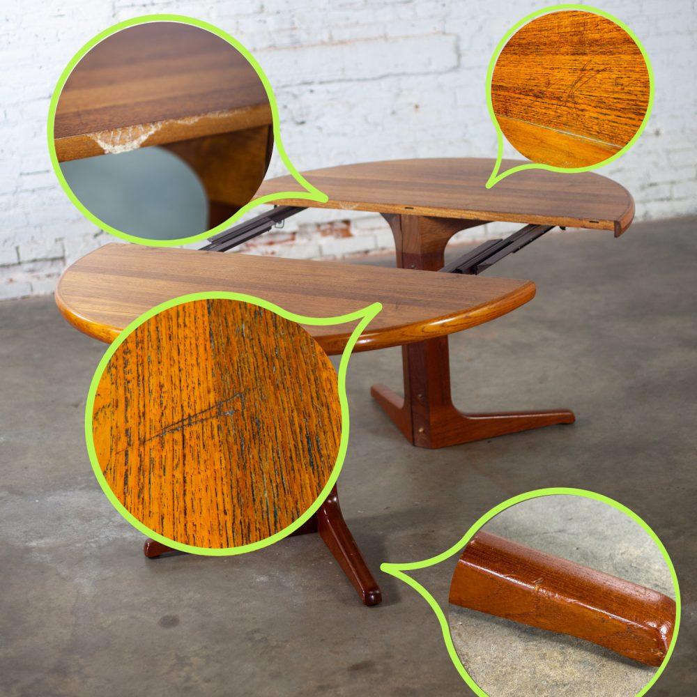 Mid-20th Century Scandinavian Modern Round to Oval Teak Expanding Dining Table Attributed to Gudme Mobelfabrik