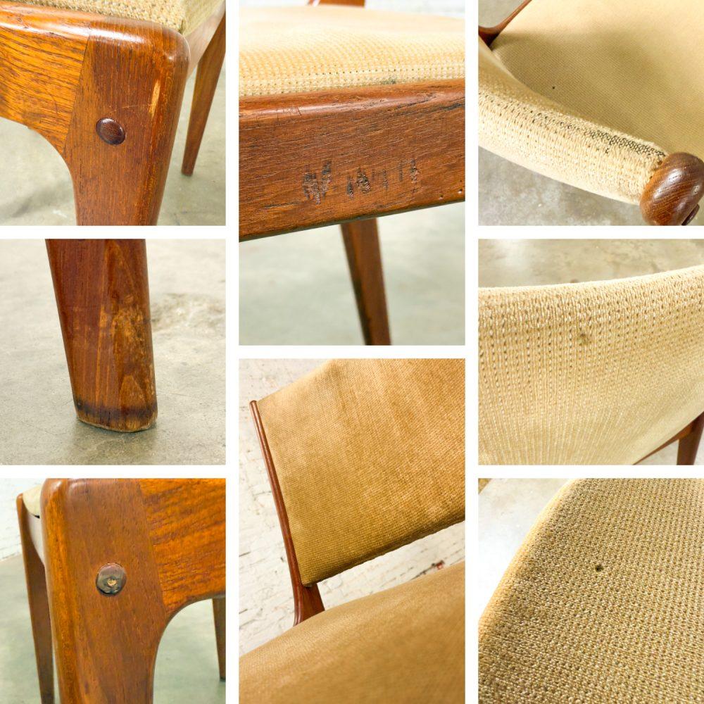 Mid-20th Century Scandinavian Modern Set of 6 Teak Dining Chairs by Uldum Mobelfabrik Attributed to Johannes Andersen