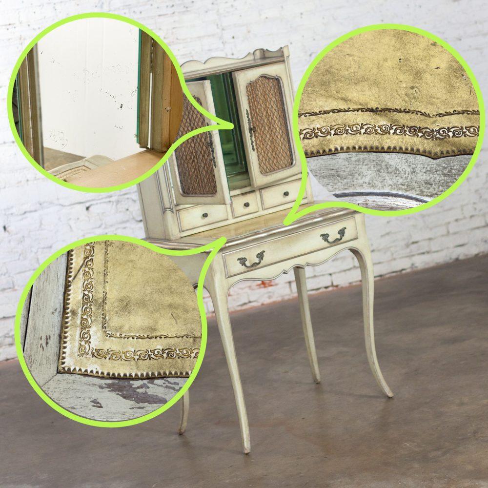 Mid-20th Century French Provencial Vanity Secretary or Ladies Desk w/Distressed Antiqued Finish