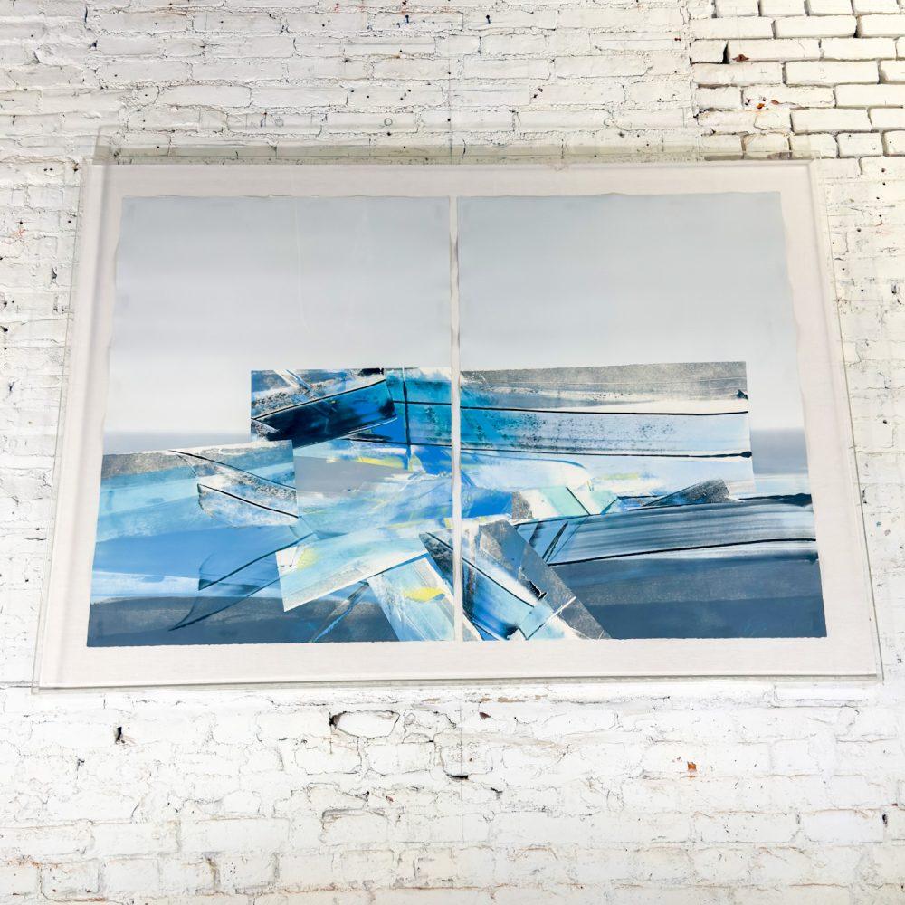 Late 20th Century Contemporary Abstract Mixed Media Large Scale 2D Diptych Paper Art by C. Robert Boreman