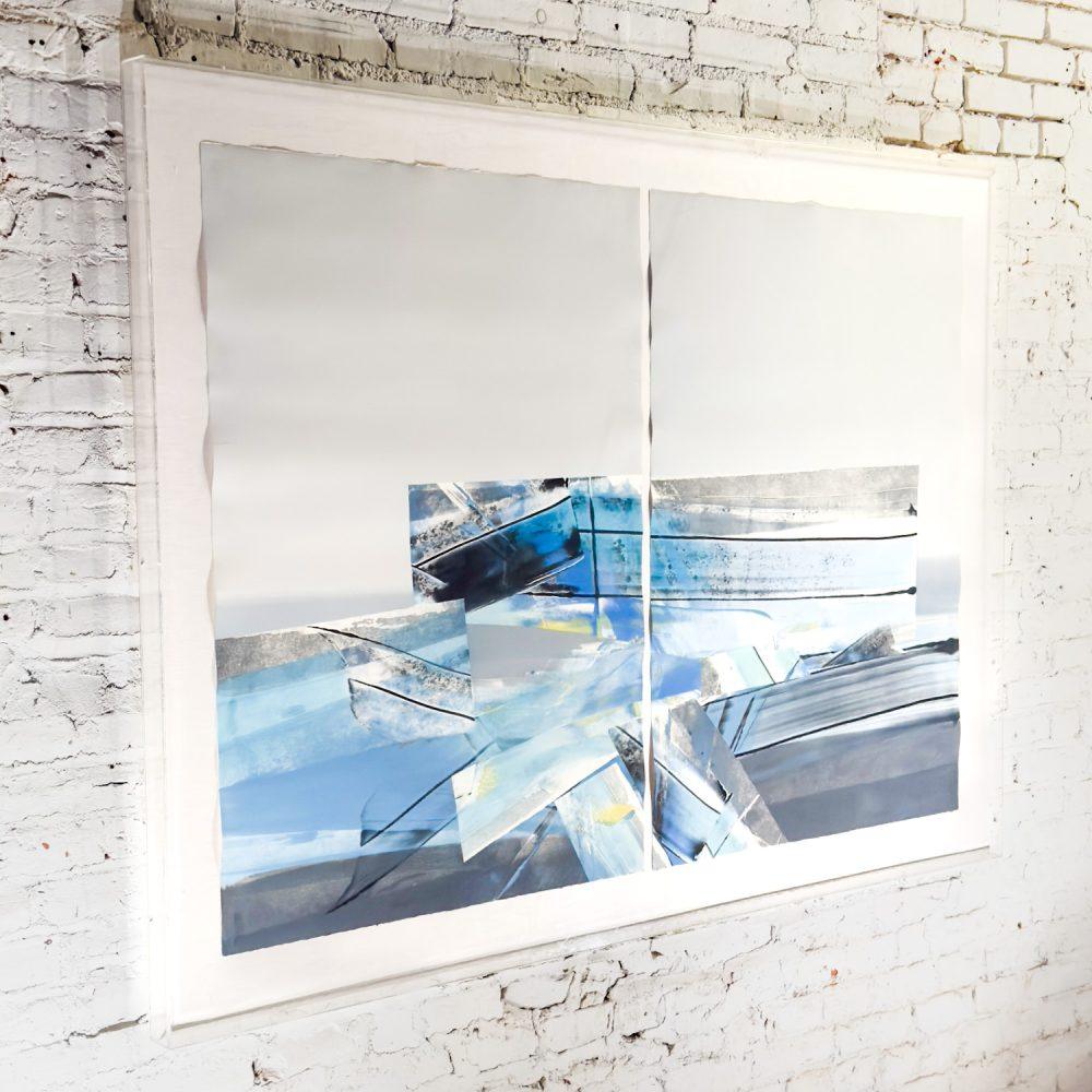 Late 20th Century Contemporary Abstract Mixed Media Large Scale 2D Diptych Paper Art by C. Robert Boreman