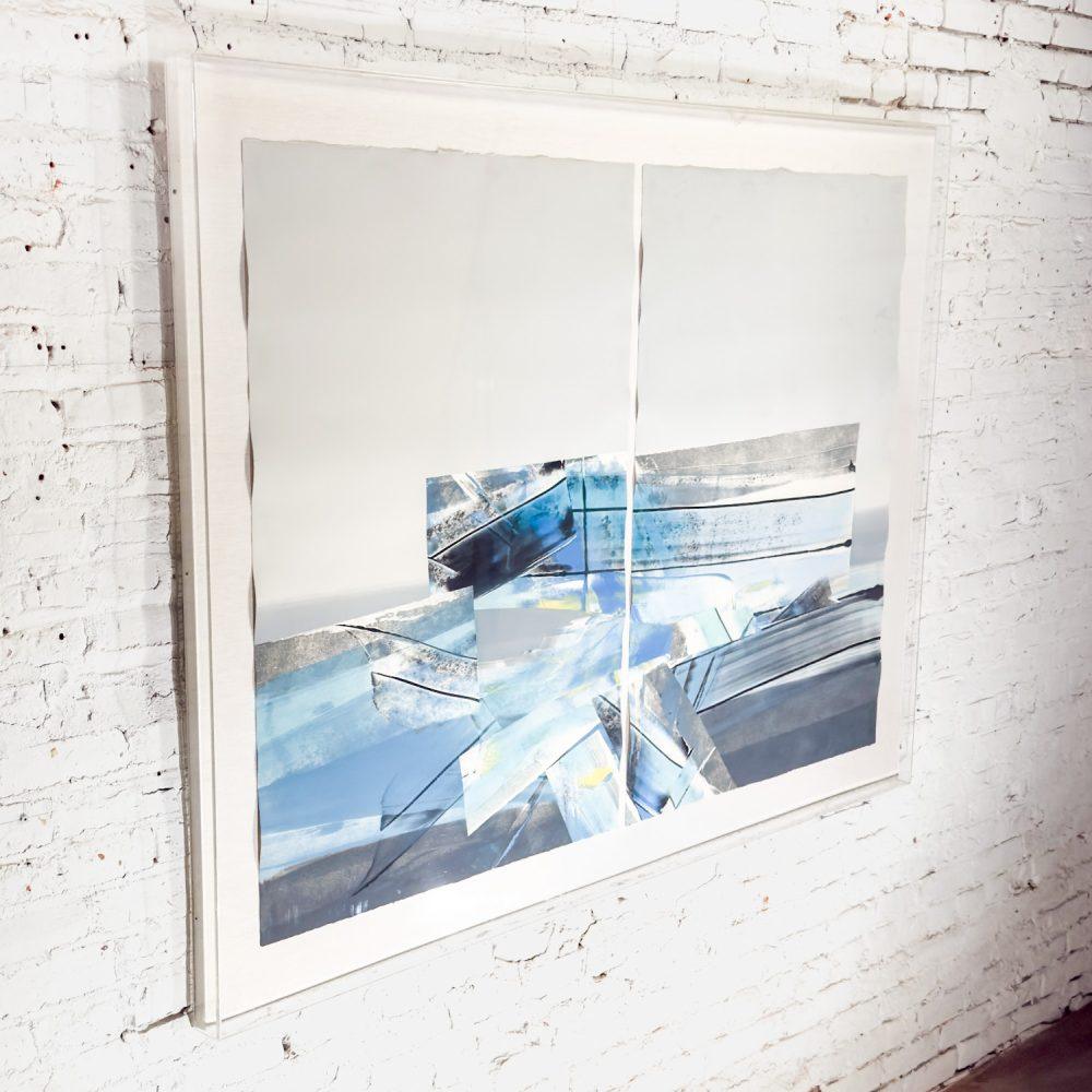 Late 20th Century Contemporary Abstract Mixed Media Large Scale 2D Diptych Paper Art by C. Robert Boreman