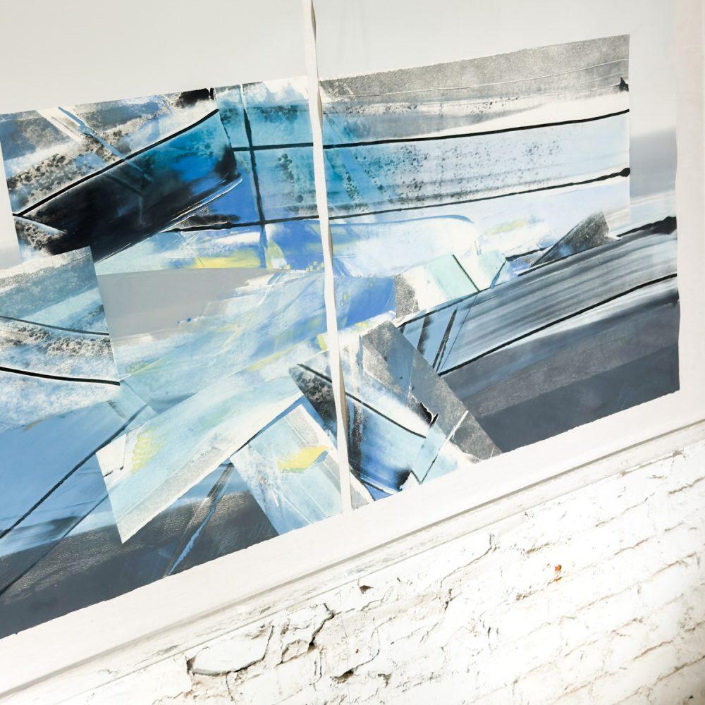 Late 20th Century Contemporary Abstract Mixed Media Large Scale 2D Diptych Paper Art by C. Robert Boreman