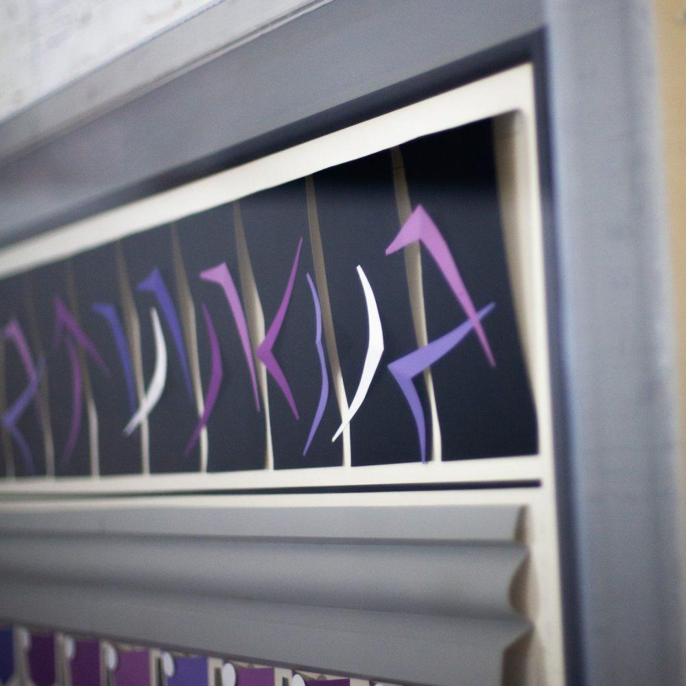 1984 Signed Abstract Geometric Large Scale 3D Origami Folded Paper Art Piece Purple Gray & White