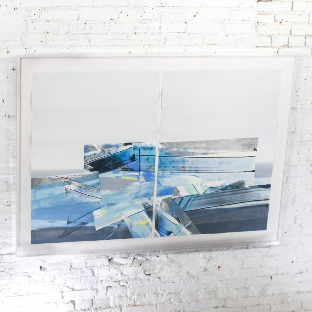 Late 20th Century Contemporary Abstract Mixed Media Large Scale 2D Diptych Paper Art by C. Robert Boreman