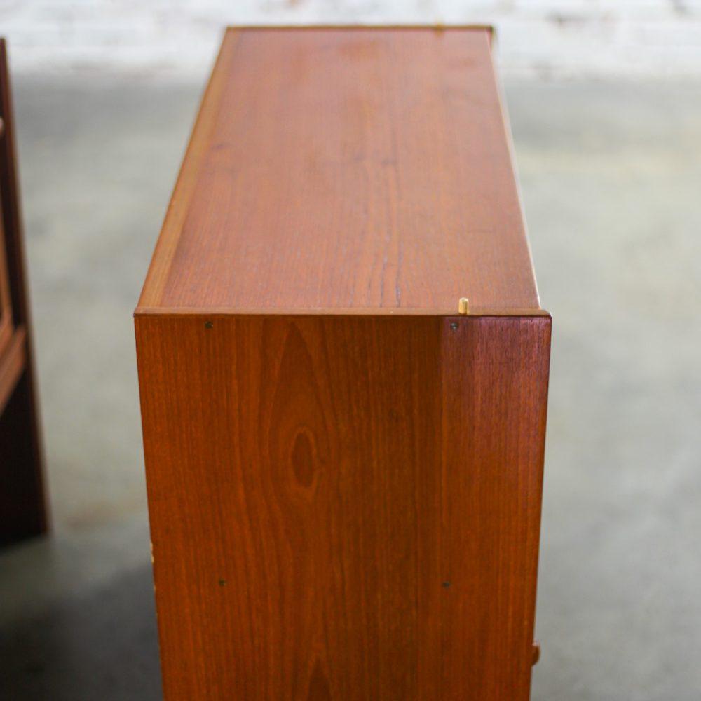 Mid-20th Century Scandinavian Modern Teak 2 Piece Display Cabinet Bookcase or Sideboard Made in Denmark