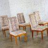 1970’s Modern Set of 5 Founders Furniture Patterns 23 Side or Dining Chairs w/Flame Stitch Fabric