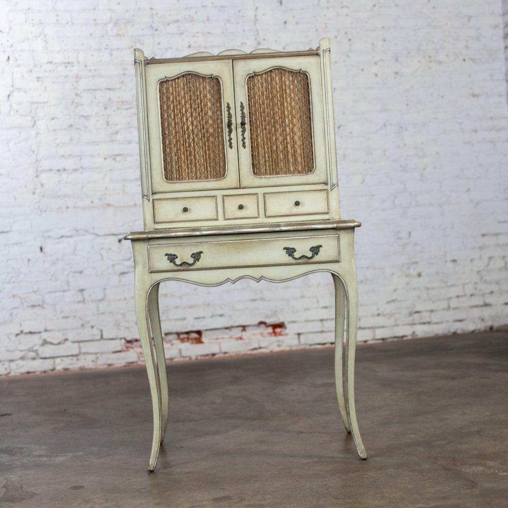 Mid-20th Century French Provencial Vanity Secretary or Ladies Desk w/Distressed Antiqued Finish
