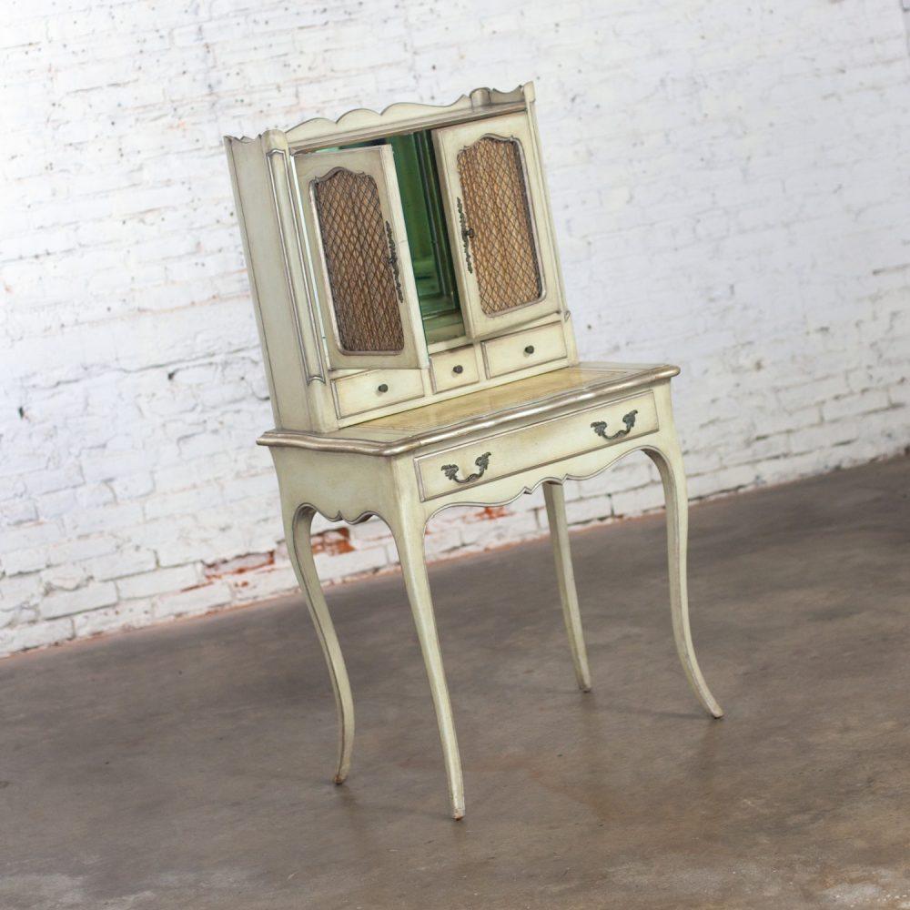 Mid-20th Century French Provencial Vanity Secretary or Ladies Desk w/Distressed Antiqued Finish