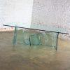 Late 20th Century Modern All Glass Sculptural Dining Table with Asymmetric Undulating Pedestal Base