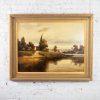 Monumental Oil Landscape Painting in Ornate Gilded Frame Signed by John K.