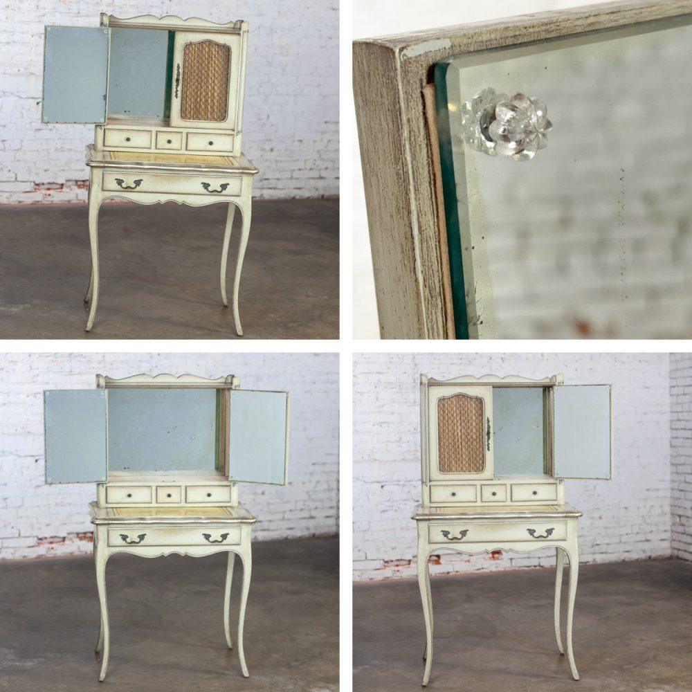 Mid-20th Century French Provencial Vanity Secretary or Ladies Desk w/Distressed Antiqued Finish