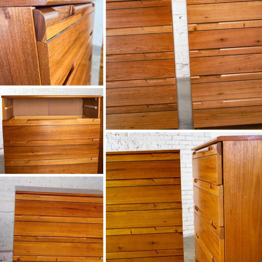 1950-1960 Mid-Century Modern Hardwood Chest of Drawers Made in Brazil by Singer a Pair