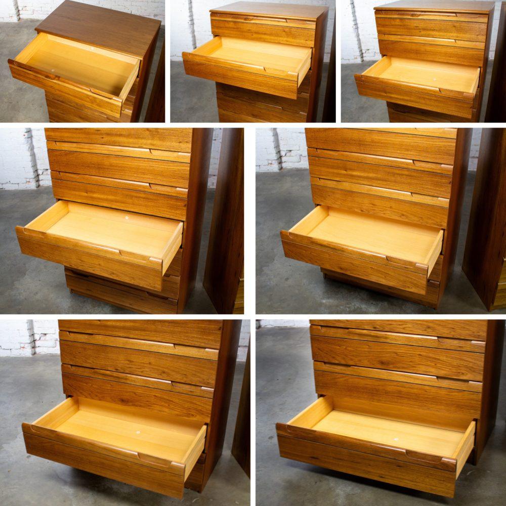 1950-1960 Mid-Century Modern Hardwood Chest of Drawers Made in Brazil by Singer a Pair