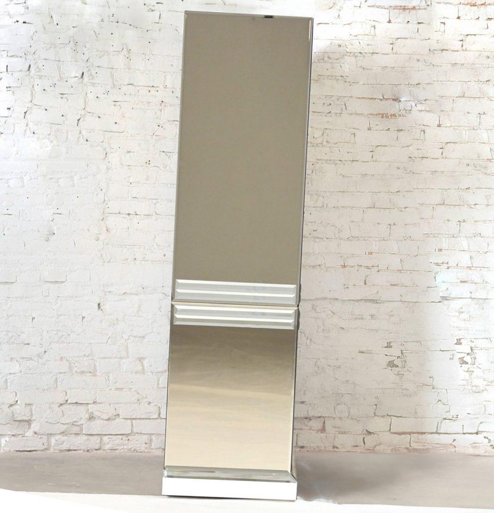 Late 20th Century Postmodern to Art Deco Revival Mirrored Entertainment Cabinet Style of Ello