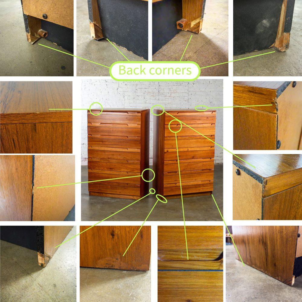 1950-1960 Mid-Century Modern Hardwood Chest of Drawers Made in Brazil by Singer a Pair