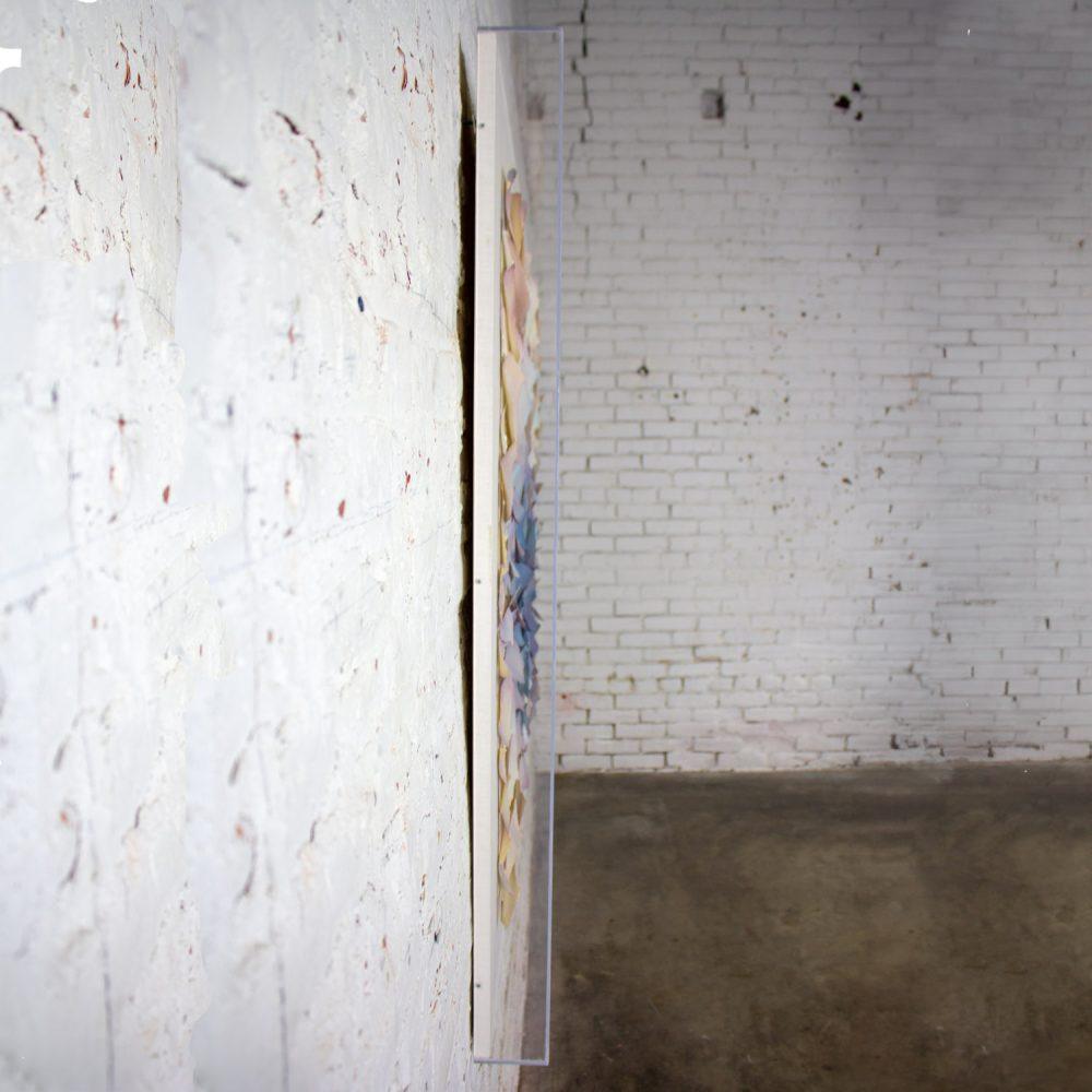 Late 20th Century Abstract Mixed Media Monumental 3D Diptych Painted & Torn Paper Petals Wall Art