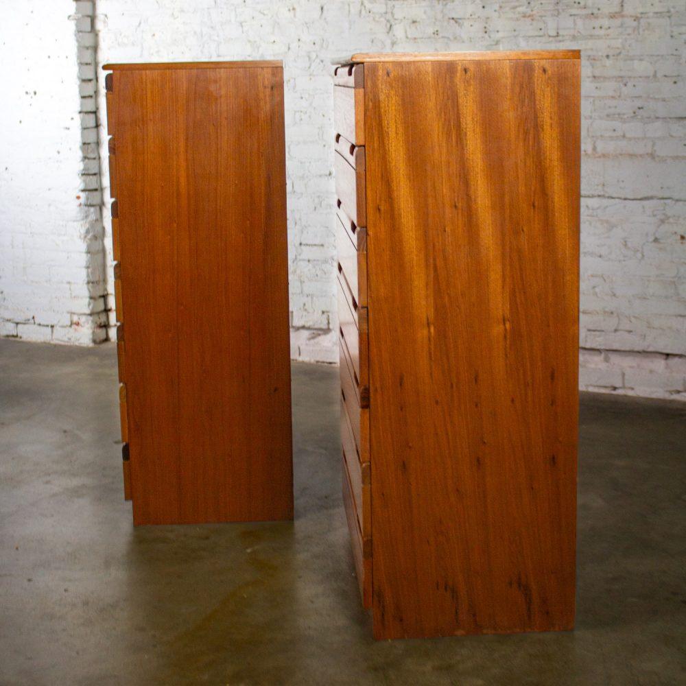 1950-1960 Mid-Century Modern Hardwood Chest of Drawers Made in Brazil by Singer a Pair