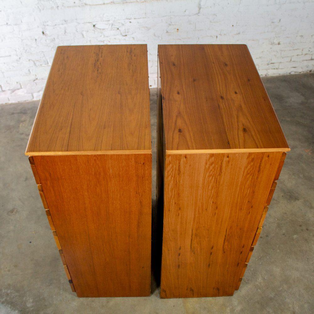 1950-1960 Mid-Century Modern Hardwood Chest of Drawers Made in Brazil by Singer a Pair