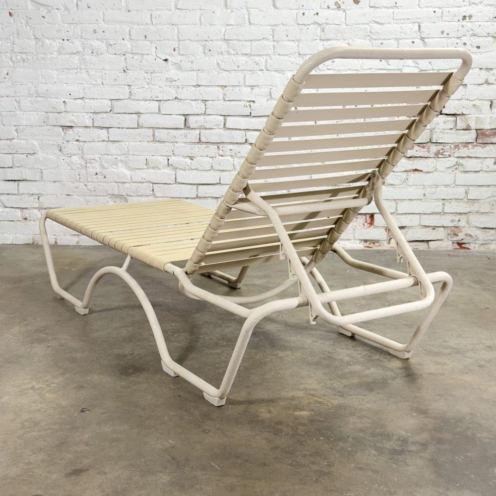 Late 20th Century Mid-Century Modern Tropitone Kahana Stackable Chaise Lounge w/Vinyl Straps & Aluminum Frame