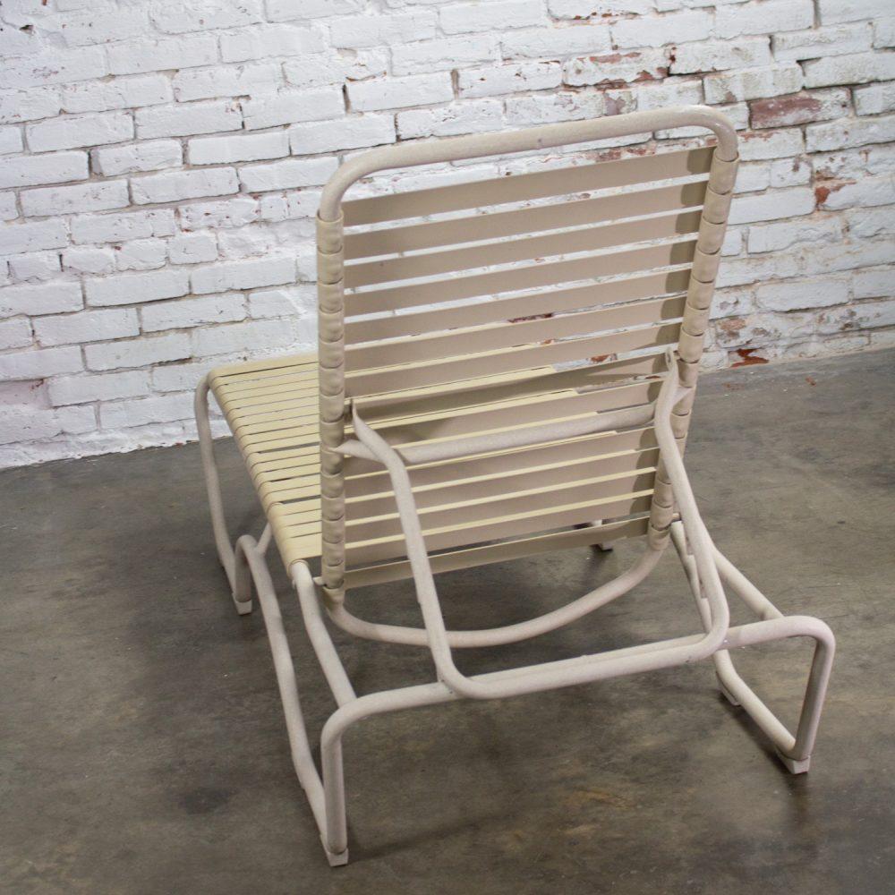 Late 20th Century Mid-Century Modern Tropitone Kahana Stackable Chaise Lounge w/Vinyl Straps & Aluminum Frame