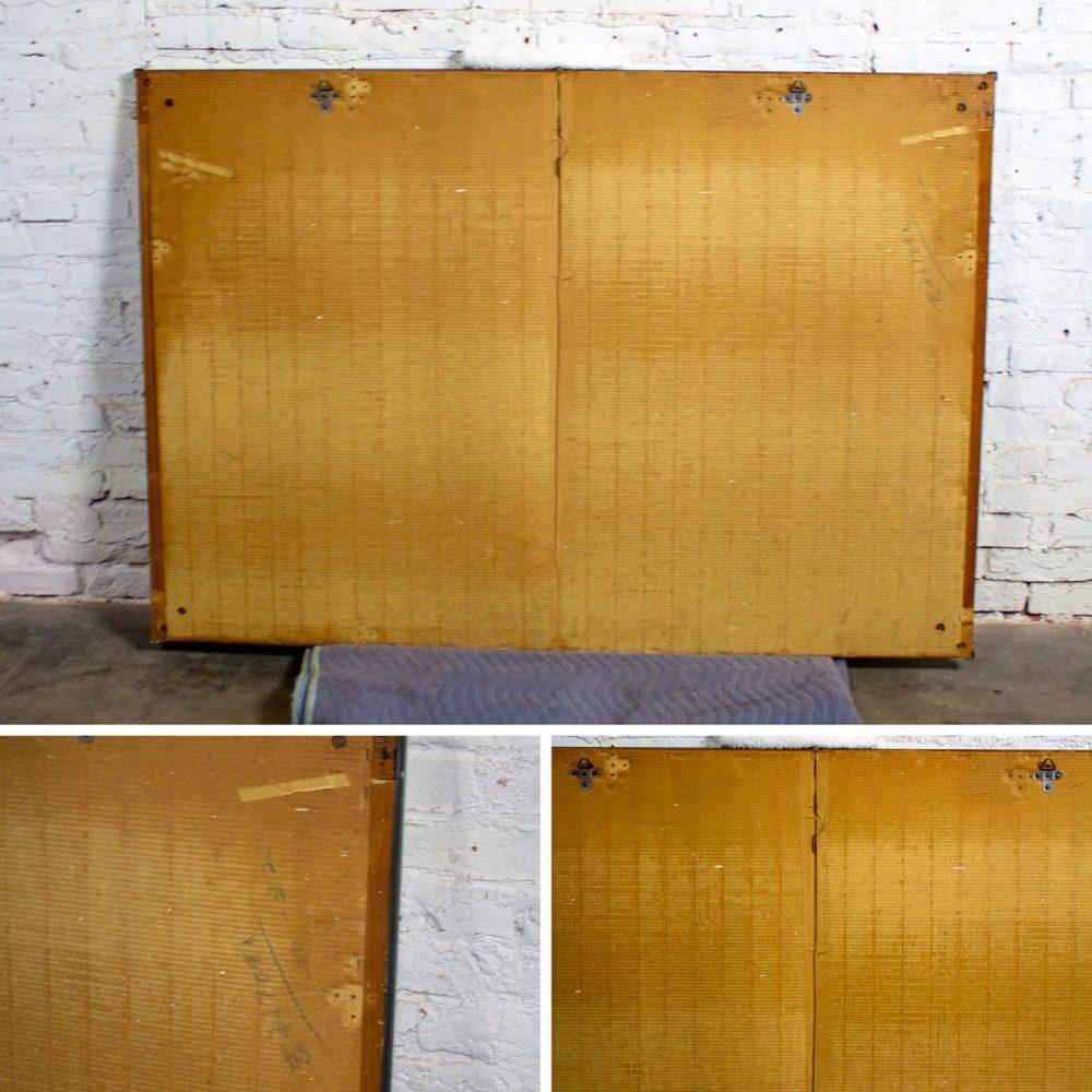 1930-1950’s Art Deco Hollywood Regency Etched Venetian Glass Rectangular Wall Mirror