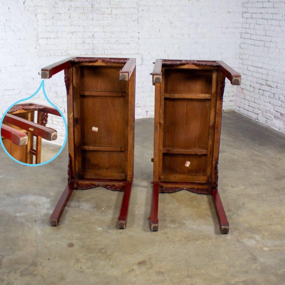 Early 19th to 20th Century Chinese Hongmu Pair of Alter or Console Tables or Center Table