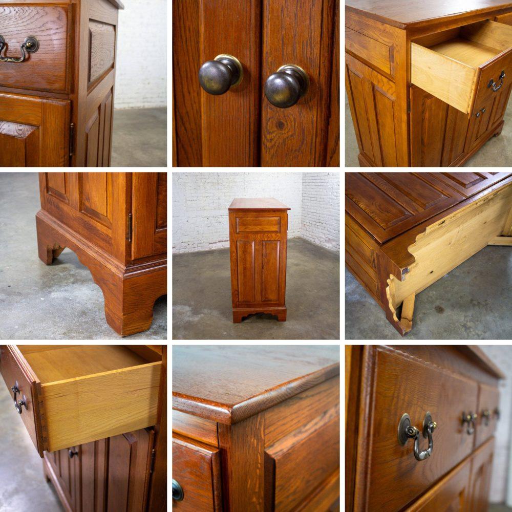 1995 Georgian Style Solid Oak Server Cabinet or Sideboard Chestnut Creek Collection 100 Year Anniversary Edition by Keller