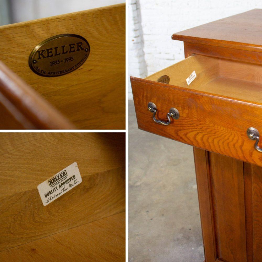 1995 Georgian Style Solid Oak Server Cabinet or Sideboard Chestnut Creek Collection 100 Year Anniversary Edition by Keller