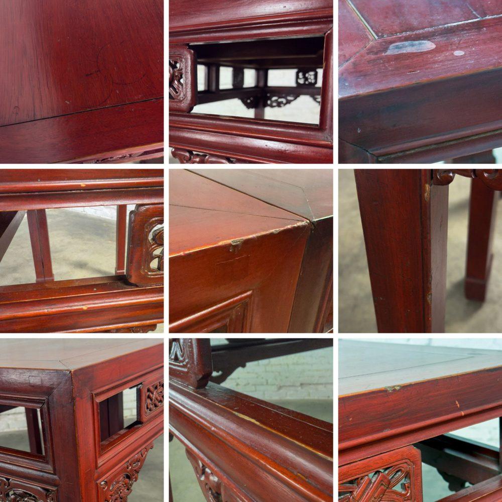 Early 19th to 20th Century Chinese Hongmu Pair of Alter or Console Tables or Center Table