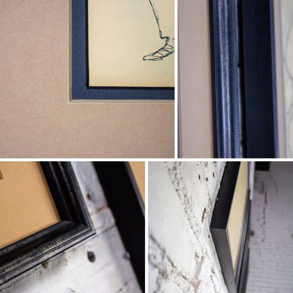 1968 Fine Art Prints by Alfonso Vila Shum Framed Sketches Set of 4 Unsigned