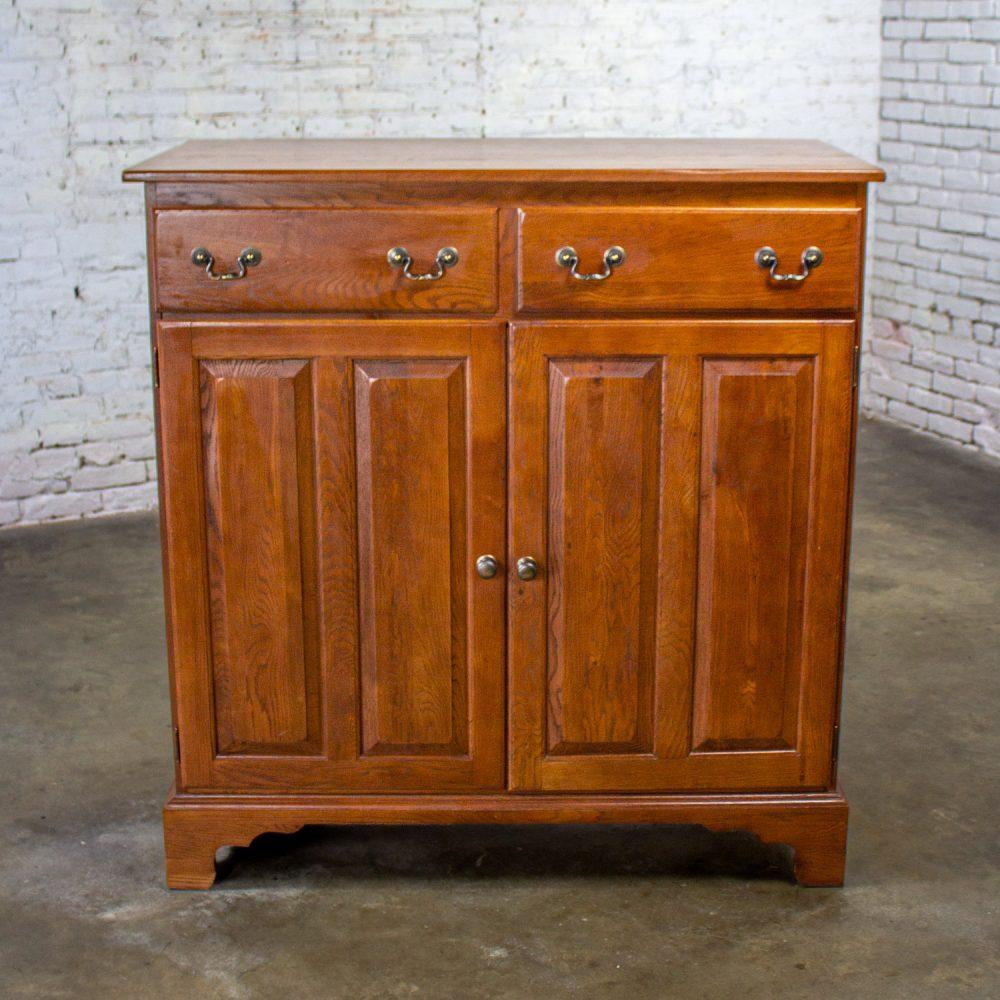 1995 Georgian Style Solid Oak Server Cabinet or Sideboard Chestnut Creek Collection 100 Year Anniversary Edition by Keller
