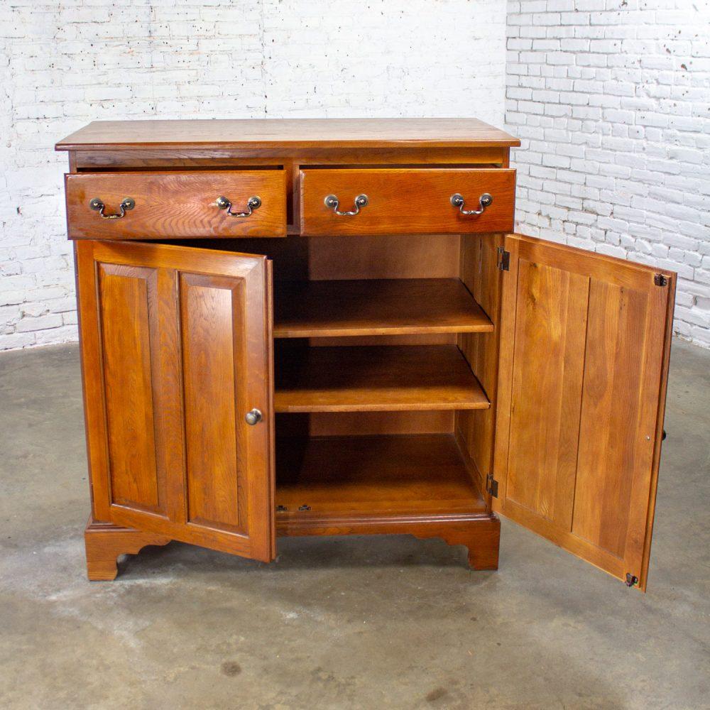 1995 Georgian Style Solid Oak Server Cabinet or Sideboard Chestnut Creek Collection 100 Year Anniversary Edition by Keller