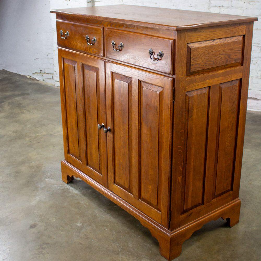 1995 Georgian Style Solid Oak Server Cabinet or Sideboard Chestnut Creek Collection 100 Year Anniversary Edition by Keller