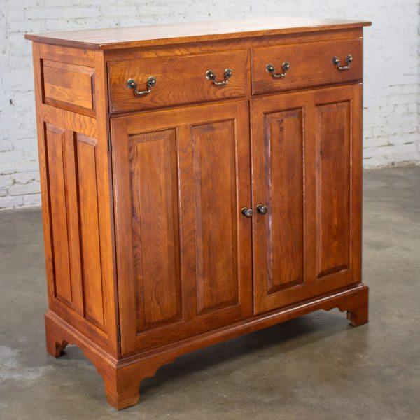 1995 Georgian Style Solid Oak Server Cabinet or Sideboard Chestnut Creek Collection 100 Year Anniversary Edition by Keller