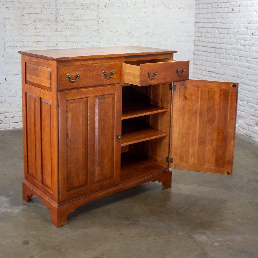 1995 Georgian Style Solid Oak Server Cabinet or Sideboard Chestnut Creek Collection 100 Year Anniversary Edition by Keller