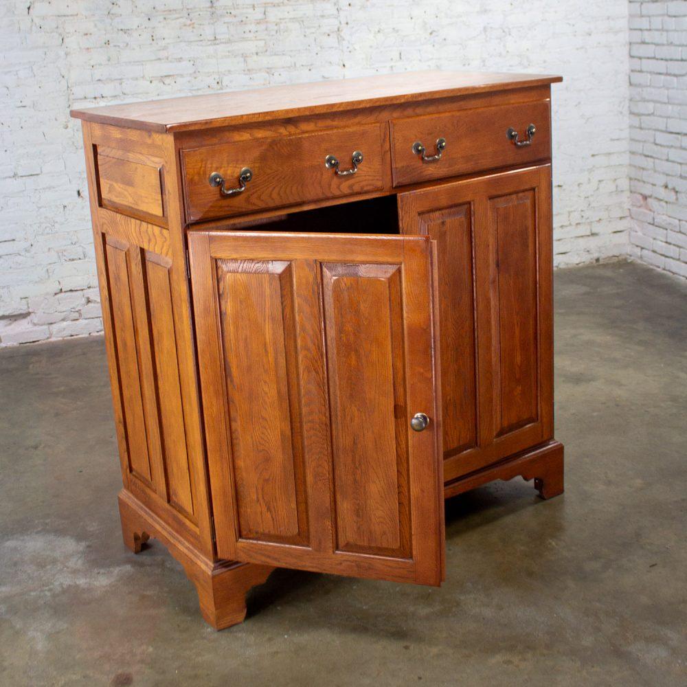 1995 Georgian Style Solid Oak Server Cabinet or Sideboard Chestnut Creek Collection 100 Year Anniversary Edition by Keller