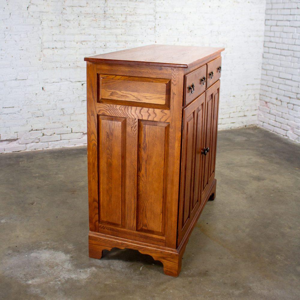 1995 Georgian Style Solid Oak Server Cabinet or Sideboard Chestnut Creek Collection 100 Year Anniversary Edition by Keller