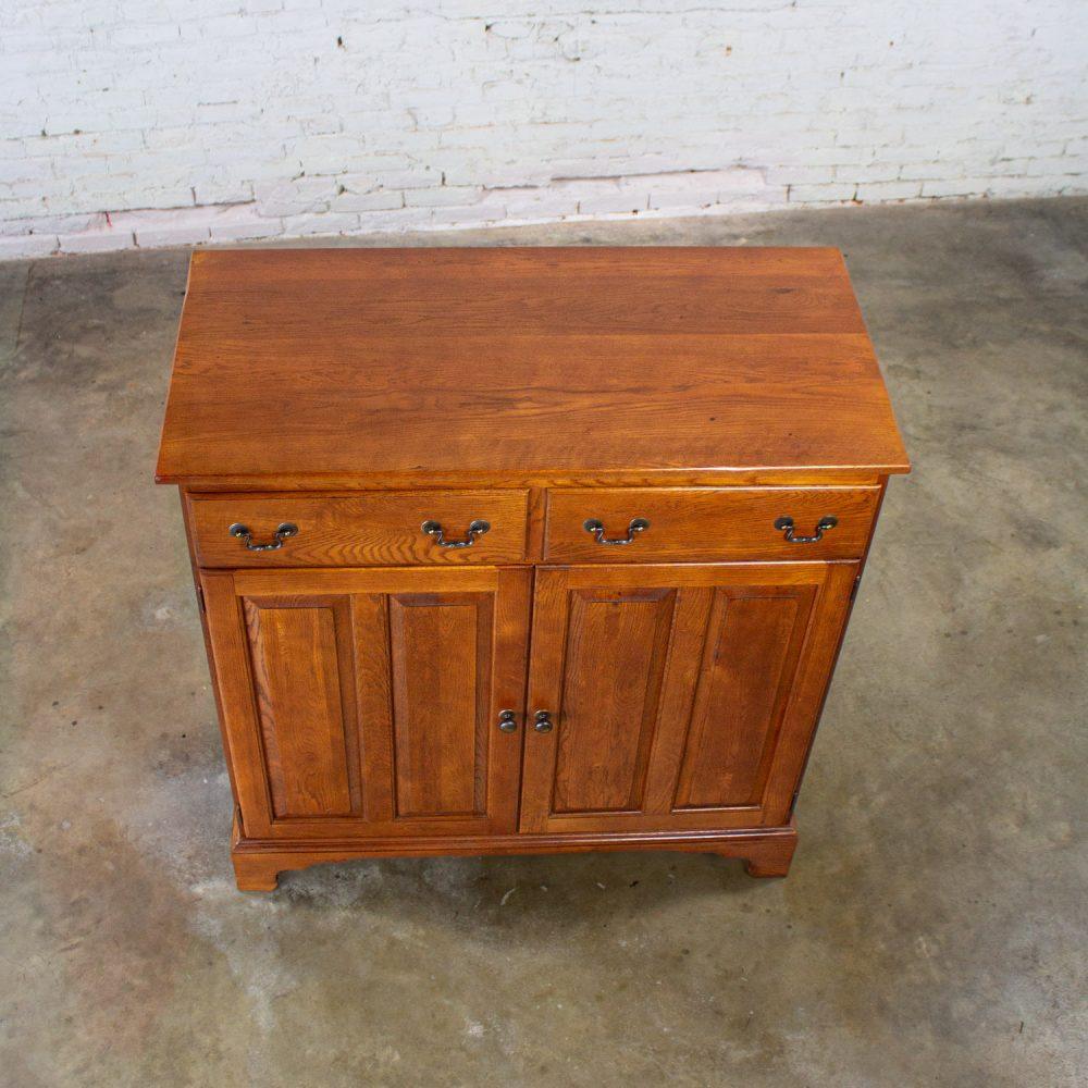 1995 Georgian Style Solid Oak Server Cabinet or Sideboard Chestnut Creek Collection 100 Year Anniversary Edition by Keller