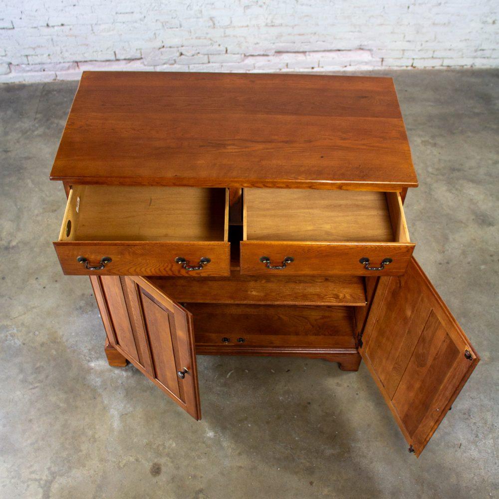 1995 Georgian Style Solid Oak Server Cabinet or Sideboard Chestnut Creek Collection 100 Year Anniversary Edition by Keller