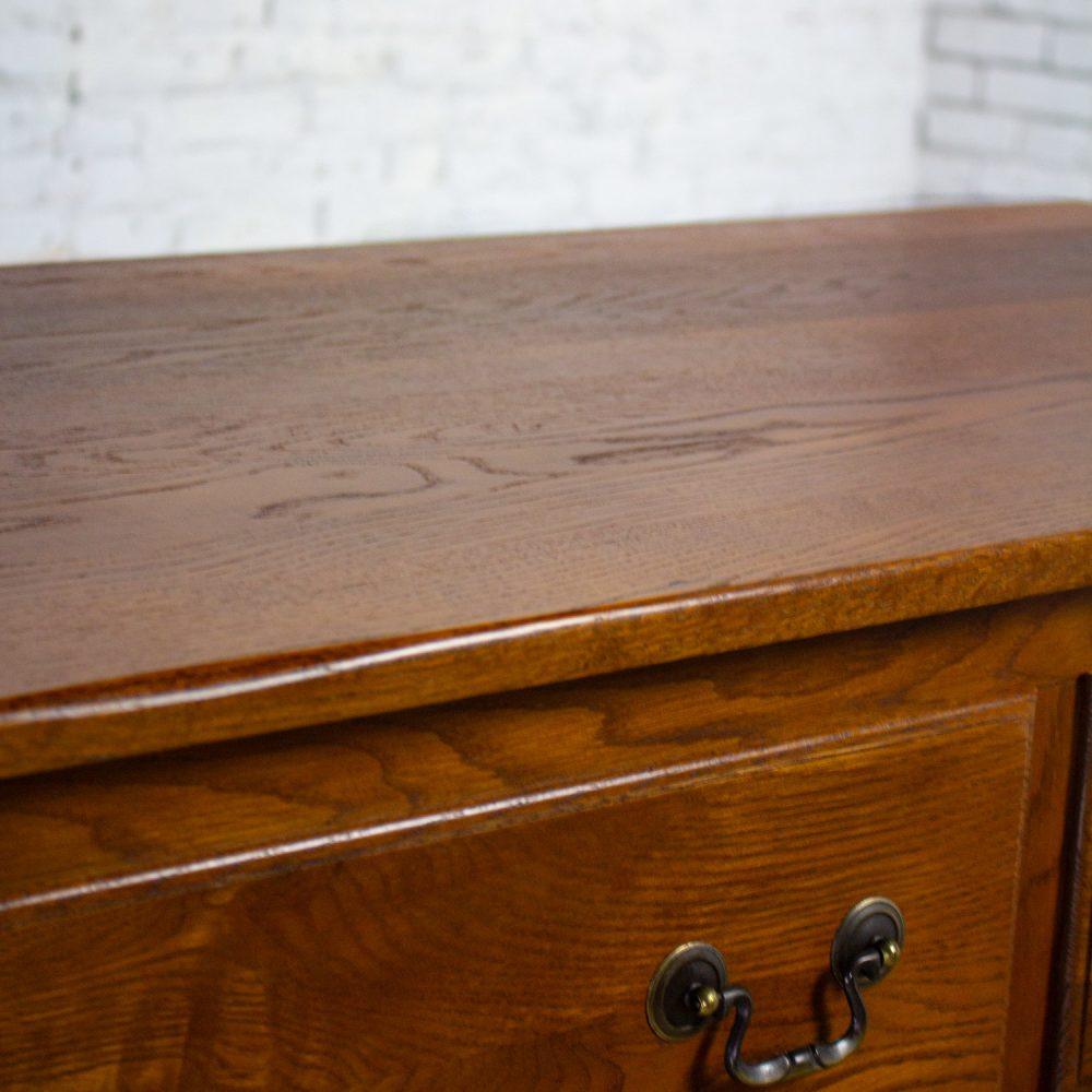 1995 Georgian Style Solid Oak Server Cabinet or Sideboard Chestnut Creek Collection 100 Year Anniversary Edition by Keller