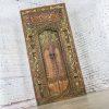 20th Century Balinese Style Asian Hand Carved & Painted Sculptural Teak Door Panel with Brass Pulls