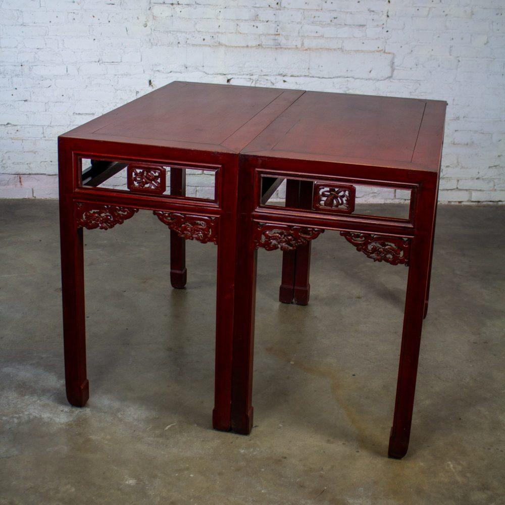 Early 19th to 20th Century Chinese Hongmu Pair of Alter or Console Tables or Center Table