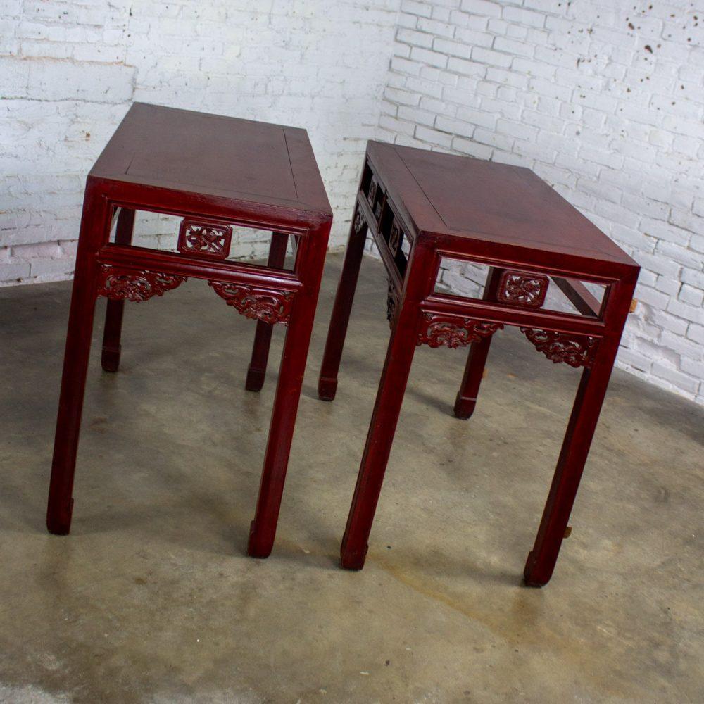 Early 19th to 20th Century Chinese Hongmu Pair of Alter or Console Tables or Center Table