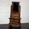 Late 19th to 20th Century Indonesian Maduran Tabletop Jewelry Case or Vanity Mirror w/Chest