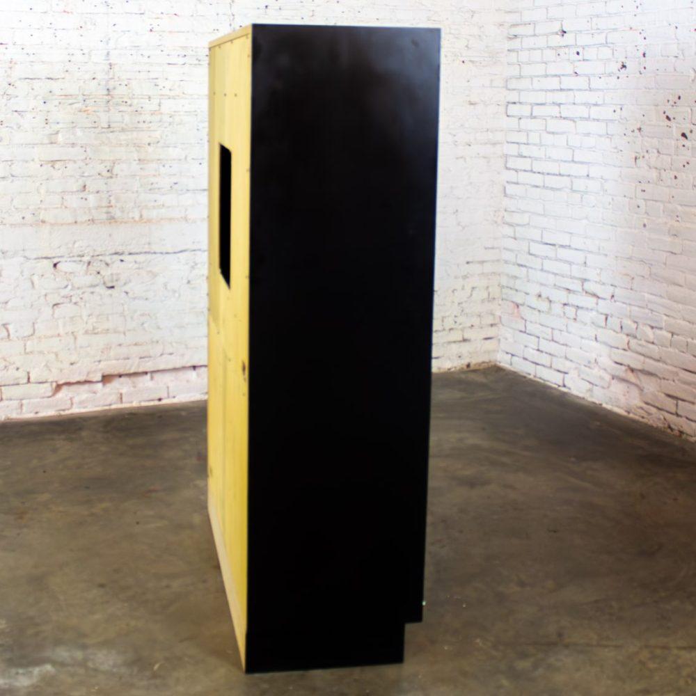 Mid to Late 20th Century Modern Campaign Henredon Black Entertainment Cabinet or Armoire