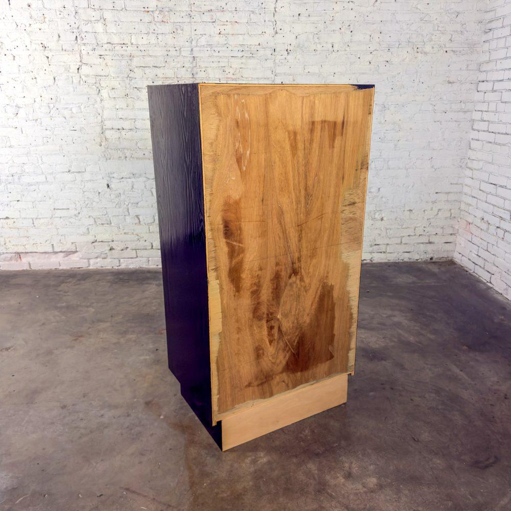 Mid to Late 20th Century Modern Campaign Henredon Black Narrow Chest of Drawers or Lingerie Cabinet