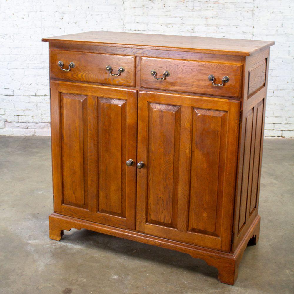 1995 Georgian Style Solid Oak Server Cabinet or Sideboard Chestnut Creek Collection 100 Year Anniversary Edition by Keller