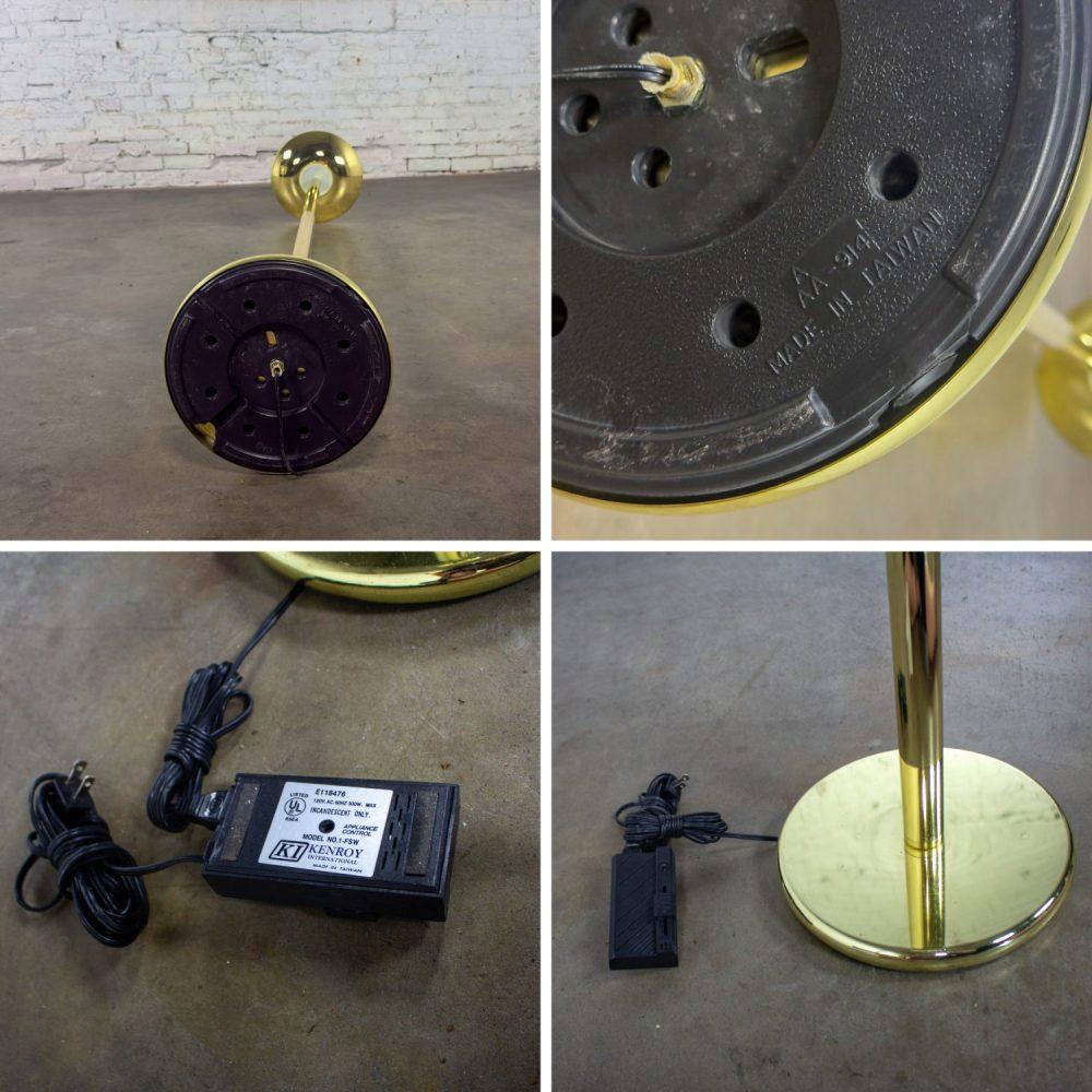 Late 20th Century Modern to Postmodern Brass Plated Torchier Floor Lamp