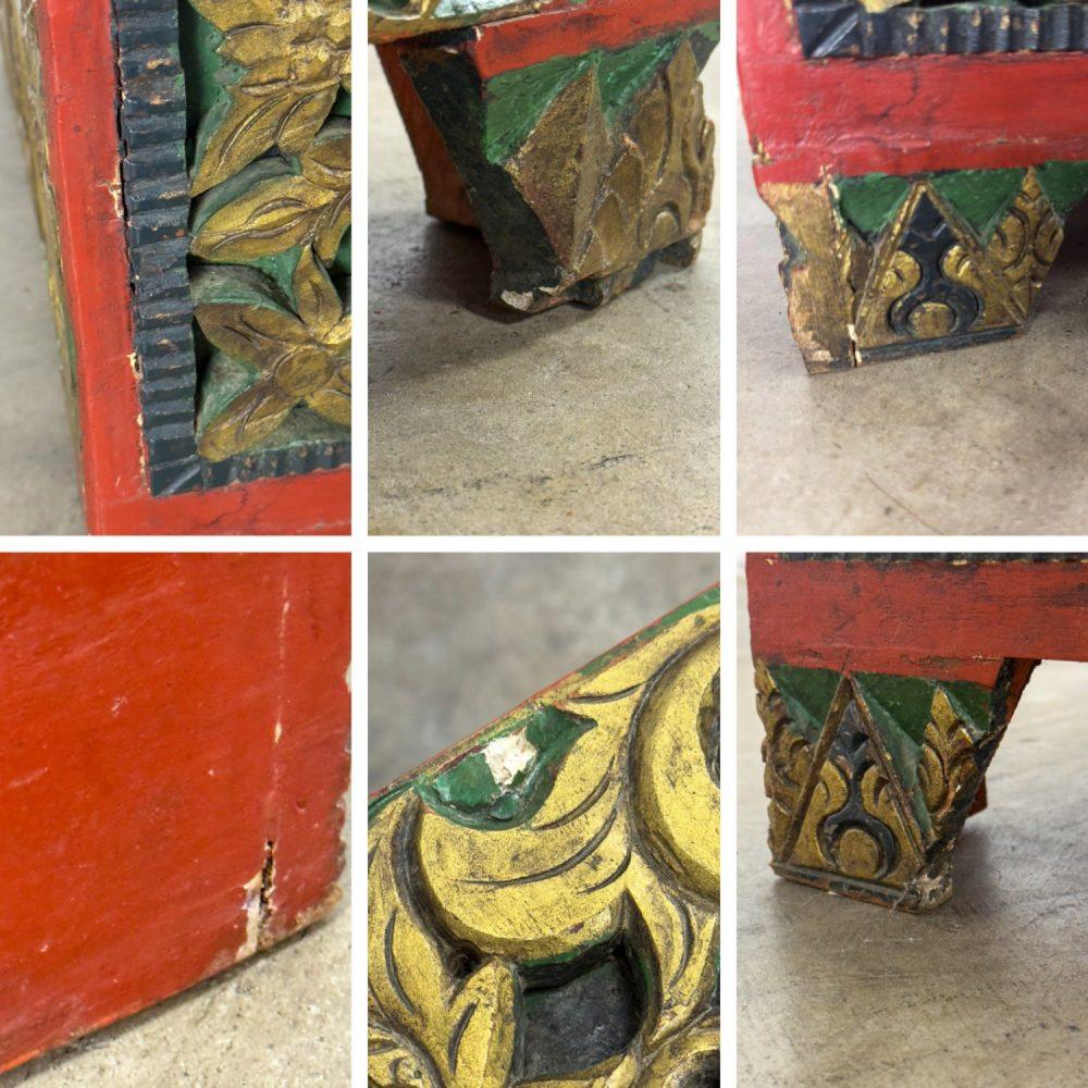 19th to Early 20th Century Indonesian Maduran Gilded Smaller Merchants Chest or Treasure Trunk